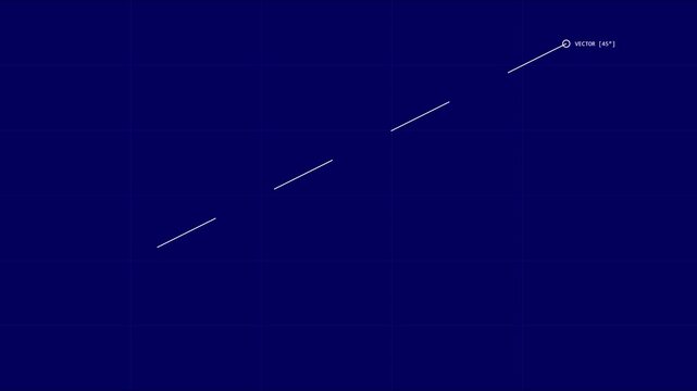 Minimalist 45 degree angle line on blue grid animation 4k background, for technical and, engineering presentations