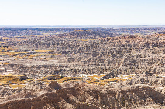 Eroded landscape of Badlands National Park in South Dakota