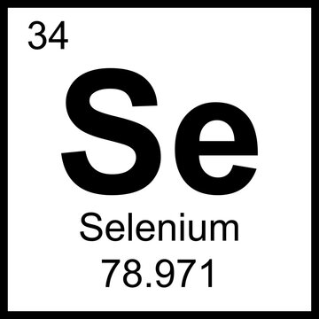 Selenium periodic table element chemistry symbol. Vector Selenium atom gas icon