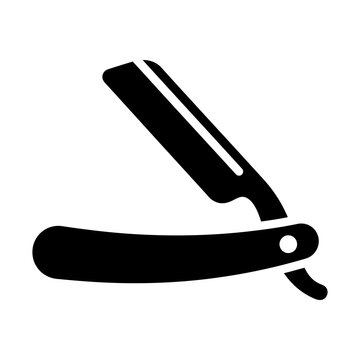 straight razor glyph icon