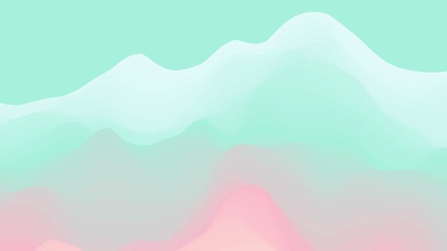 Mint and pink pastel fluid wave landscape abstract background for modern design seamless loop