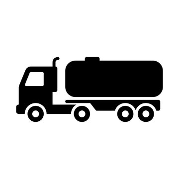 large fuel tanker truck glyph icon