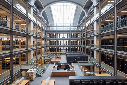 Large library filled with lots of books