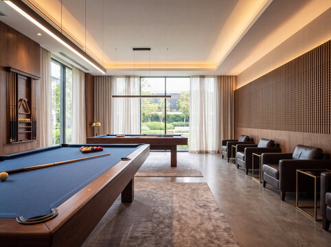 Blue pool table