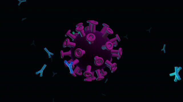 X and Y Chromosome Animation: A 3D scientific visualization featuring a central glowing pink circular biological structure surrounded by floating blue X and Y shaped chromosomes against a dark backgro