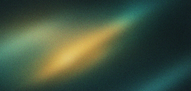 Abstract grainy gradient background with soft teal and orange light leaks. Textured noise aesthetic wallpaper for digital design. Cinematic blurry light effect for modern website hero images.