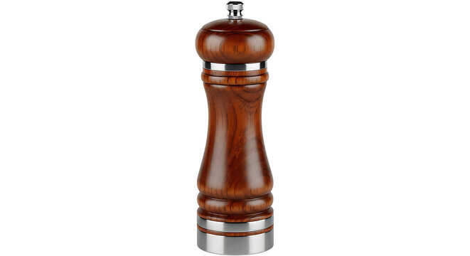 Classic Wooden Pepper Mill with Stainless Steel Accents