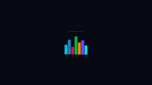 Dynamic motion of colorful bar chart animation illustrating data visualization trends in motion.