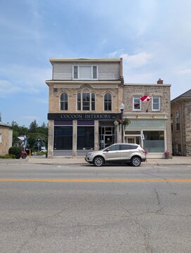 Historical builsdings in Fergus downtown, Ontario, Canada 