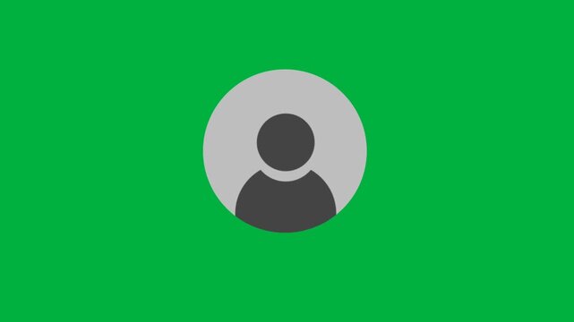 Anonymous Blank User Profile Avatar Icon on Green Screen Background for Chroma Key Compositing