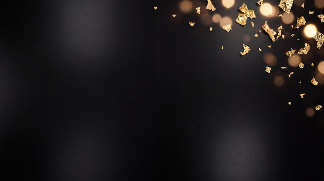 Elegant Black Friday marketing background with black matte frosted base and golden light spots for social media banner.