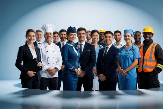 Diverse Group of Professionals from Multiple Industries Standing Together