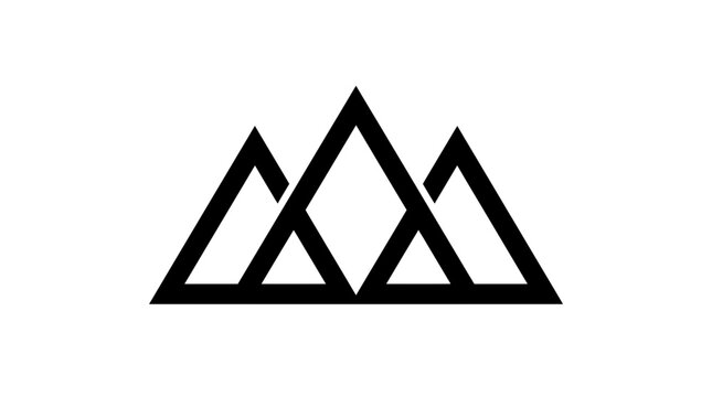 Minimal triple triangle geometric logo mark.