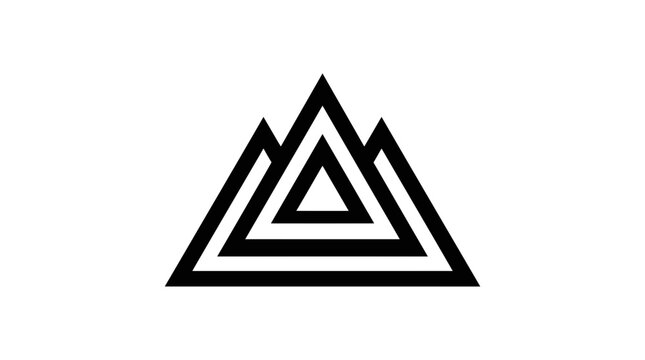 Triple triangle mountain geometric logo.