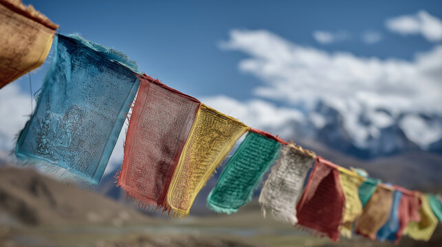 Tibetan Prayer Flags Wind
