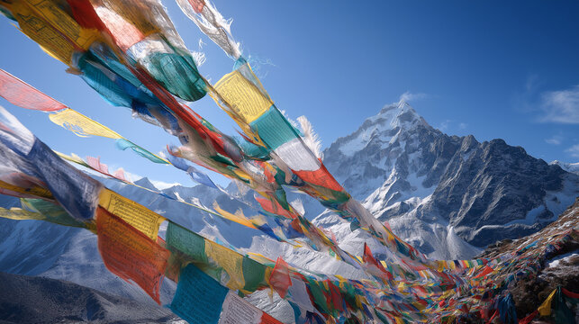 Tibetan Prayer Flags Wind