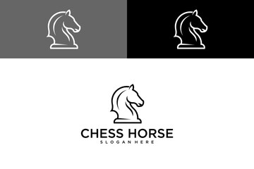 Outline Chess Knight Horse Logo Vector © Dziyak