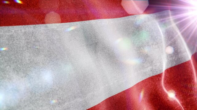 Realistic Austria Flag Macro Shot 