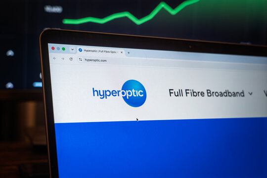 LONDON, UK - AUGUST 10, 2026: Logo of Hyperoptic on their website. Hyperoptic is a British broadband provider based in the United Kingdom.