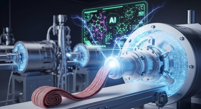 Futuristic AI-Driven Molecular Engineering Laboratory for Synthetic Material Production