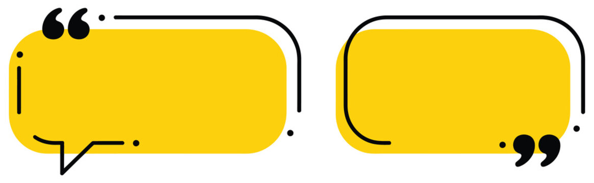 Quote bubble icons featuring three colorful empty speech boxes for testimonials, communication, feedback, suggestions, and social media design, vector