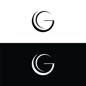 Minimalist letter g logo icon design concept split view with minimalist