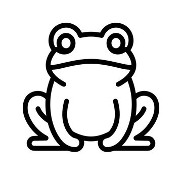 Minimalist Bold Line Frog Icon Illustration