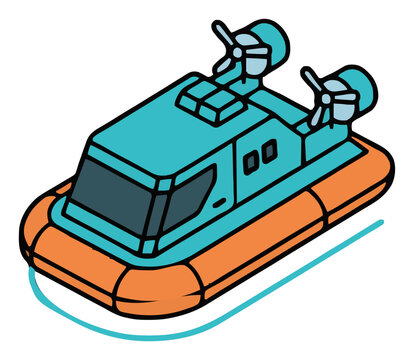 Modern hovercraft vehicle isometric view isolated on.... Generative AI