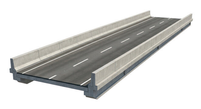 3D Render of a Concrete Bridge Span Isolated