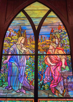 Stained glass window in a south Texas church