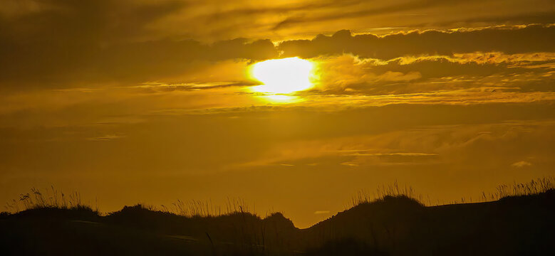 Sunset at South Padre Island beach in Texas