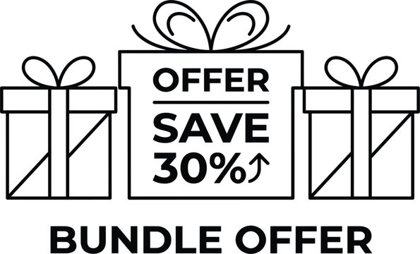 E-commerce retail shopping promotional discount banner design featuring ribbon gift boxes for special bundle offers