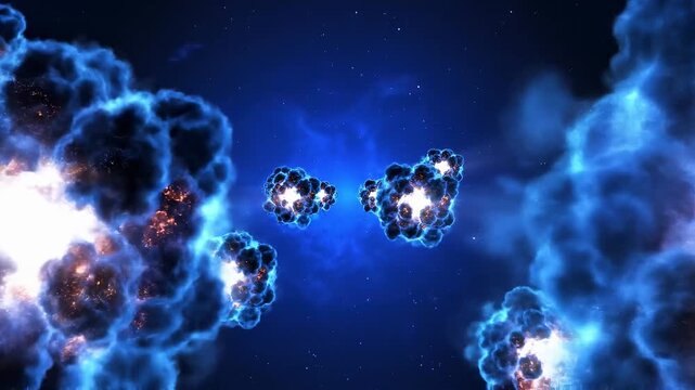 Dynamic technological motion loop with glowing lines and particles creating a sophisticated depth effect for corporate identity and financial market