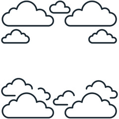 Obraz premium Simple minimal outline cloud frame border for text copy space