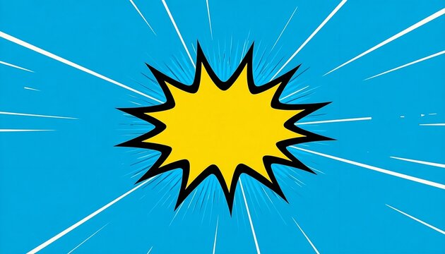 Retro Pop Art Empty Comic Speech Bubble on Blue Background