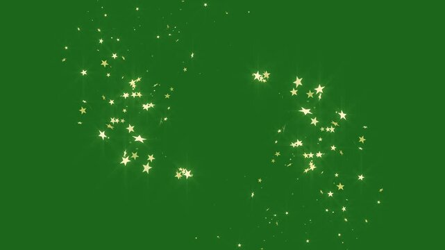 Golden magic glitter sparkle trail, cinematic shimmer sparkle overlay effect, cartoon doodle sparkles, twinkling magic dust on green background, fairy dust wand glitter stars trail transition, 4k