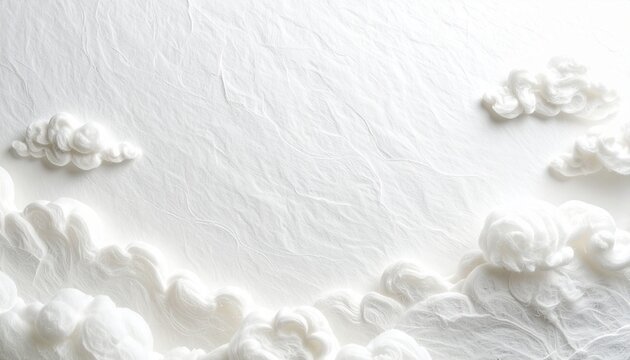 Premium White Japanese Handmade Washi Paper with Cloudy Pulp Texture