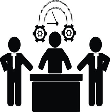 Professional Business Meeting Icon Representing Corporate Productivity Strategy Time Management and Team Collaboration Workflow Process