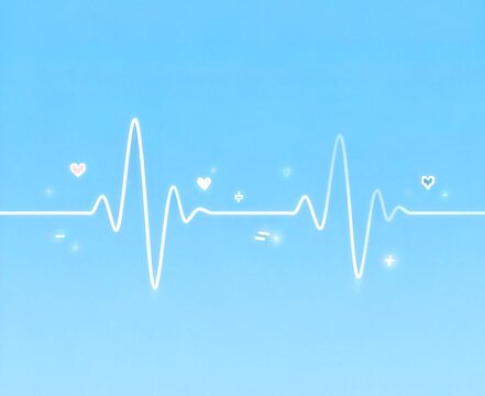 Light Medical PowerPoint Background with ECG Waveform, Hospital Cross and Soft Negative Space