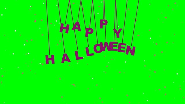 Happy halloween text animation on green screen