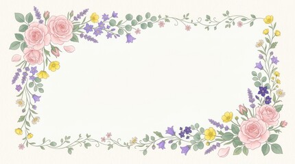 Naklejka premium A floral arrangement with pink roses, yellow daisies, and green leaves on a white background.