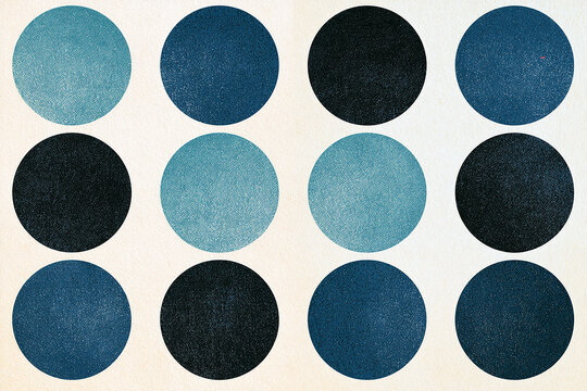 Minimalist Blue Denim And Linen Polka Dot Pattern On White Background