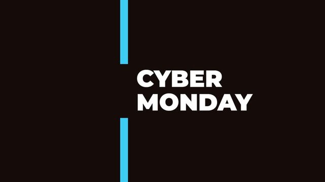 Cyber monday sale text animation with countdown
