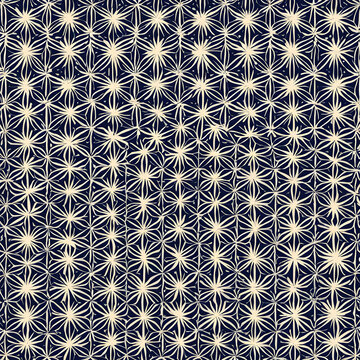 Seamless Japanese Traditional Pattern Of Asanoha Hemp Leaf Geometric Design