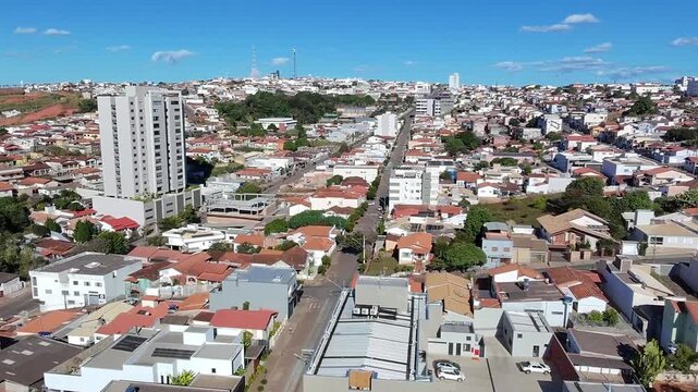Vista a&eacute;rea do Bairro Centro em S&atilde;o Gotardo, Minas Gerais
