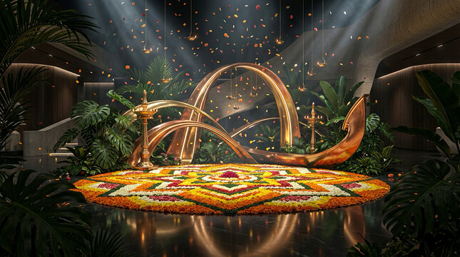 Modern Onam Premium Contemporary 3D Festival Design
