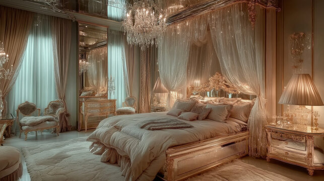 Interior  bedroom  baroque style