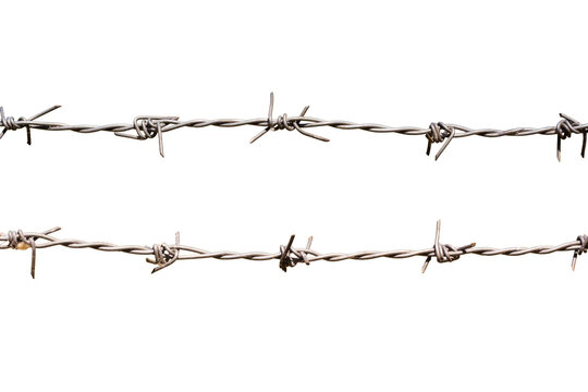 Barbed wire isolated on a transparent background.