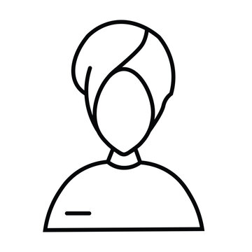 A minimalist thin line art icon vector illustration of a South Asian man wearing a traditional cultural turban headwear dastar pagri, isolated clean avatar profile graphic symbol on Art & Illustration