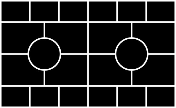 blank photo collage frames template, black moodboard vector layout